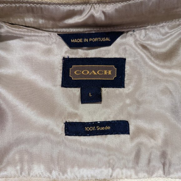 Coach | Vintage 100% Suede Women's Button Up Jacket Beige Large - Picture 5 of 6